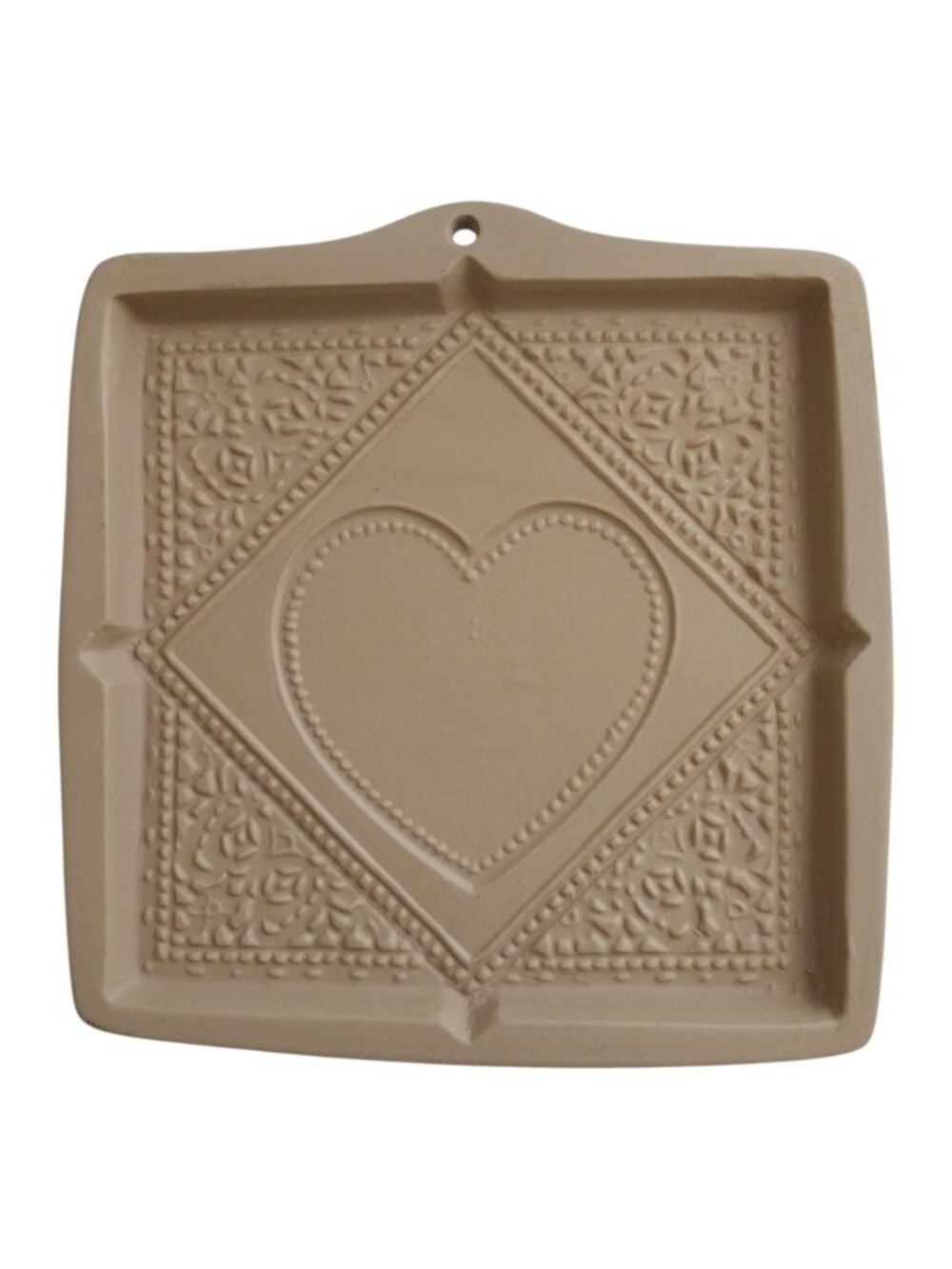 Vintage Brown Bag Cookie Art 1988 Stoneware Cookie Mold Lace Heart Like New